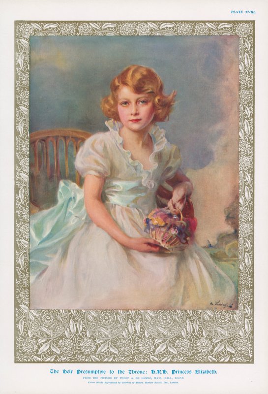 Princesa Isabel, hija mayor del Rey Jorge VI, futura Reina Isabel II de Philip de László