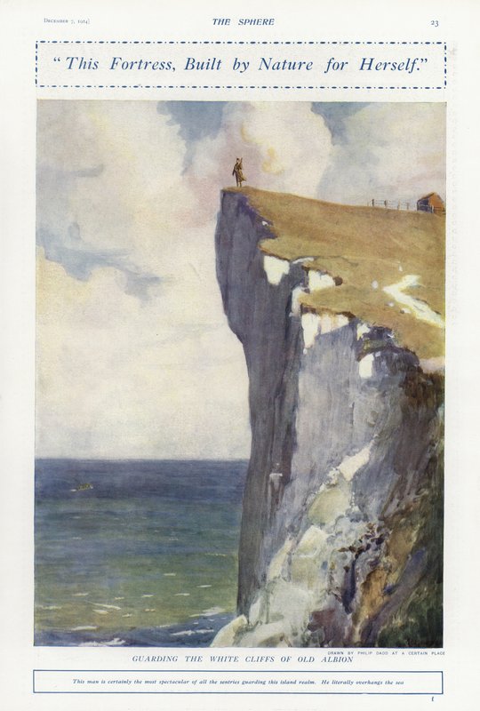 Guardando los Acantilados Blancos de la Vieja Albión, Primera Guerra Mundial de Philip Dadd