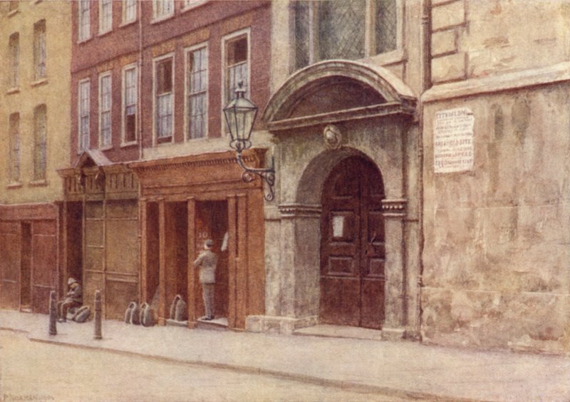 Puerta de la Iglesia de San Jorge, Botolph Lane, 1904 de Philip Norman