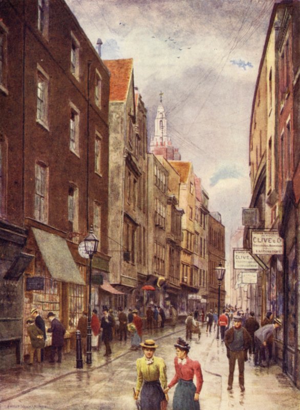 Holywell Street, Strand, mirando al Oeste, 1900 de Philip Norman