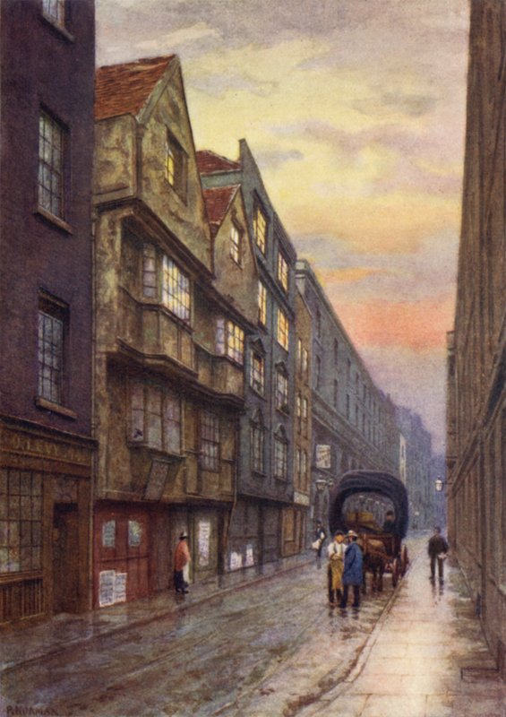 Calle Wych, Strand, mirando al noroeste, 1901 de Philip Norman