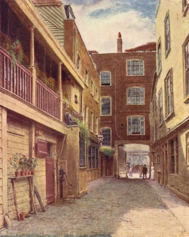 Patio de Old Bell Inn, Holborn, desde el norte, 1897 de Philip Norman