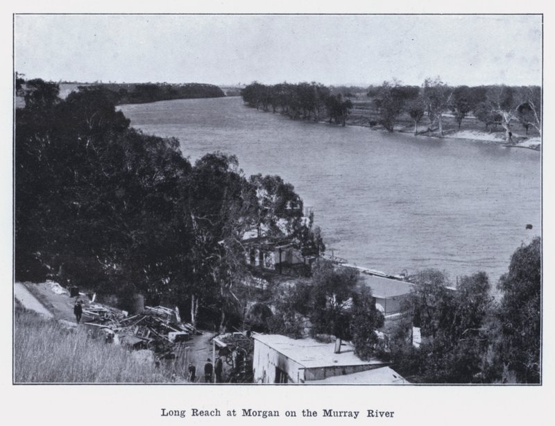 Long Reach en Morgan en el río Murray (foto en b/n) de Photographer Australian