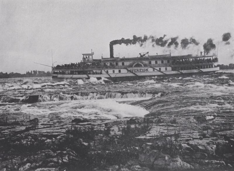 Navegando los rápidos de Lachine, Río San Lorenzo (foto en b/n) de Photographer Canadian