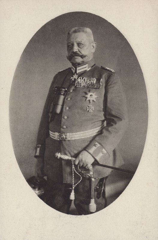 Mariscal de campo Paul von Hindenburg, comandante del ejército alemán en la Primera Guerra Mundial (foto en b/n) de Photographer German