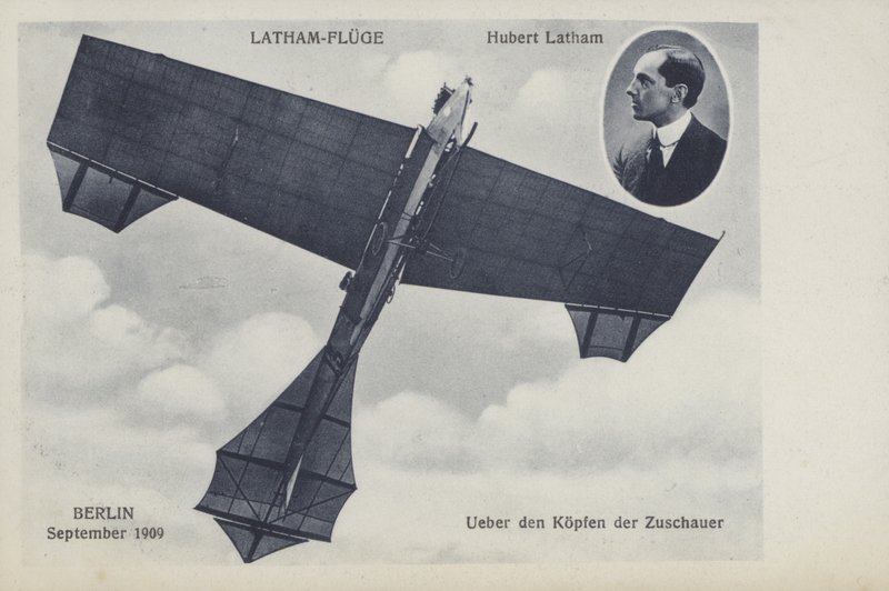 El vuelo del aviador francés Hubert Latham sobre Berlín, septiembre de 1909 de Photographer German