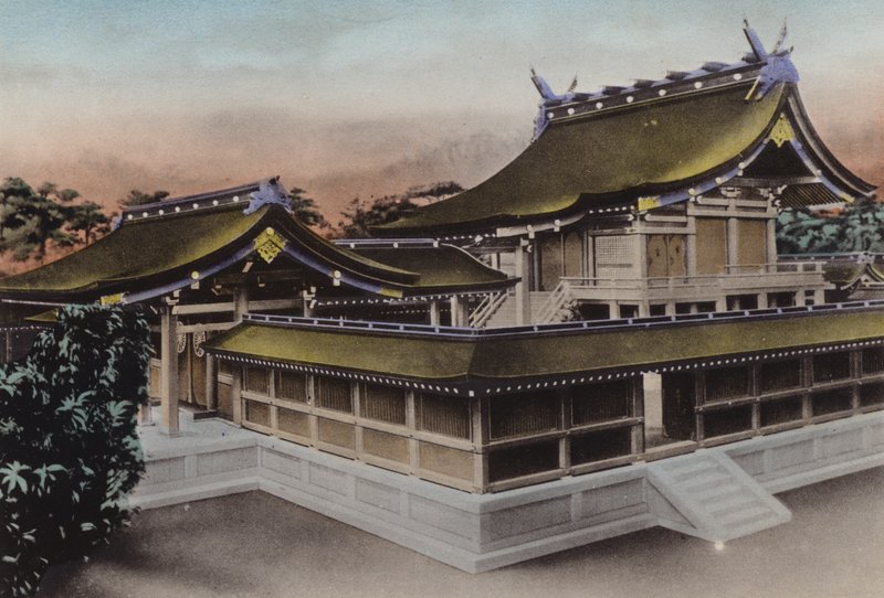 Japón, c.1912: Edificio Principal del Santuario Meiji Jingu, Tokio de Photographer Japanese
