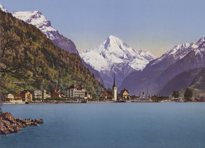 Fluelen y el Bristenstock 3074m (foto color) de Photographer Swiss