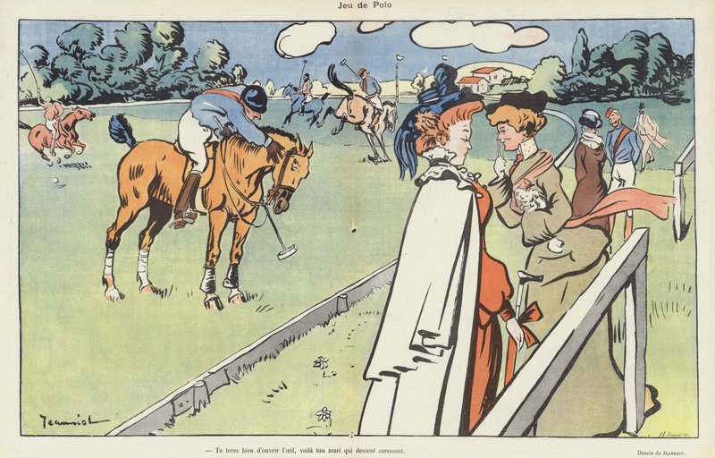 Un juego de polo. Ilustración para Le Rire de Pierre Georges Jeanniot
