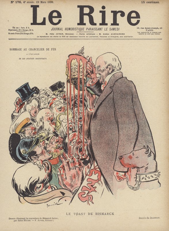 El brindis de Bismarck. Ilustración para Le Rire de Pierre Georges Jeanniot