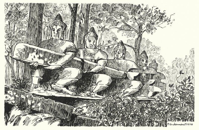 Gigantes de la balaustrada (grabado) de Pierre Jeannerat de Beerski