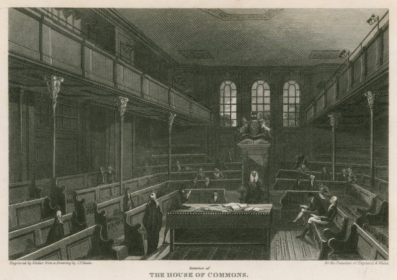Interior de la Cámara de los Comunes, Westminster, Londres de Pieter Jansz. Quast