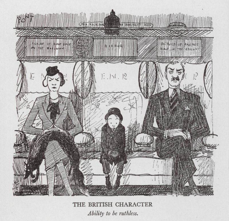 El carácter británico, capacidad de ser despiadado (litografía) de Pont (1908 40)