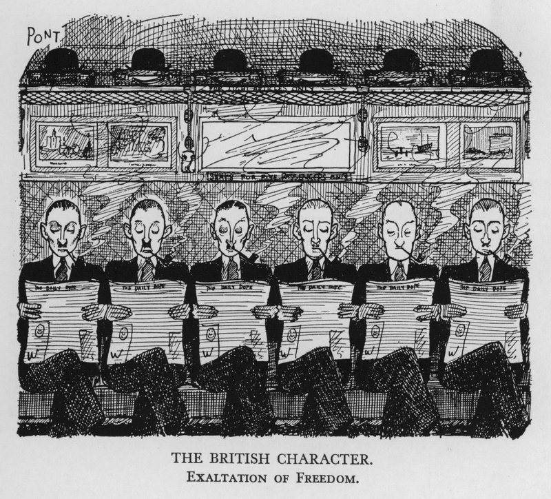 El carácter británico; exaltación de la libertad (litografía) de Pont