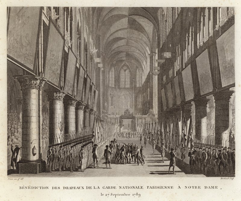 Bendición de las banderas por la Guardia Nacional de París de Prieur
