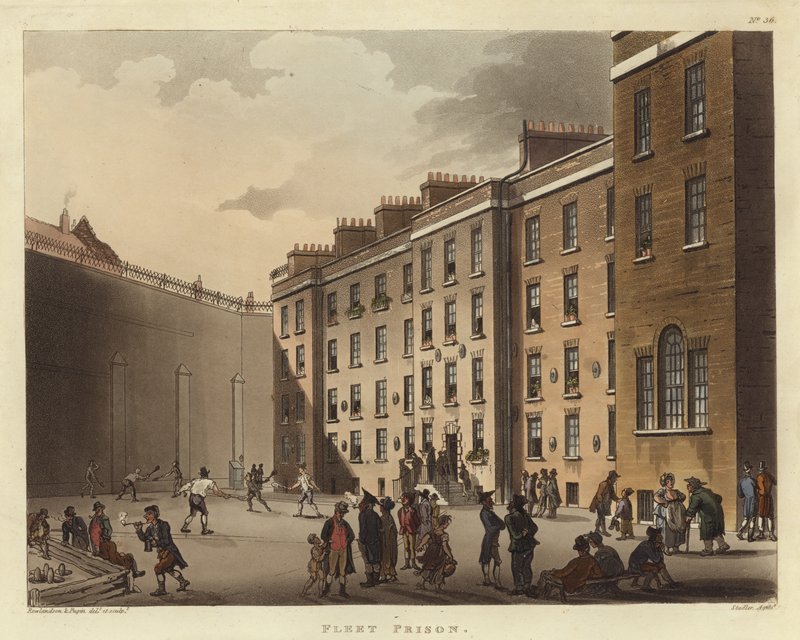 Prisión de Fleet de Pugin and Rowlandson