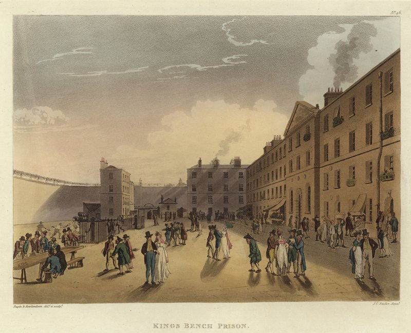 Prisión de Kings Bench de Pugin and Rowlandson