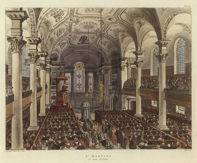 San Martín en los campos de Pugin and Rowlandson
