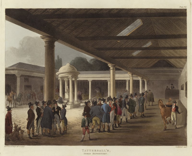 El Depósito de Caballos de Tattersall de Pugin and Rowlandson