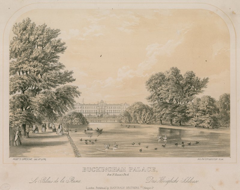 Palacio de Buckingham desde el Parque St James de R.S. Groom