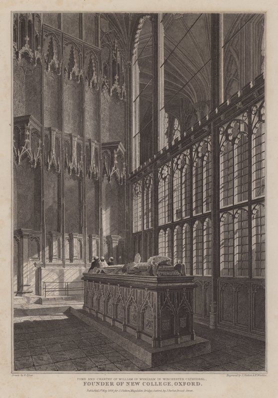 Tumba y capilla de William de Wykeham, fundador del New College, Oxford, en la Catedral de Winchester de R. (after) Essex