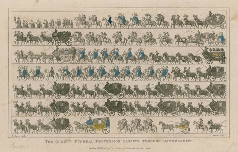 El cortejo fúnebre de la Reina pasando por Hammersmith de R. Banks