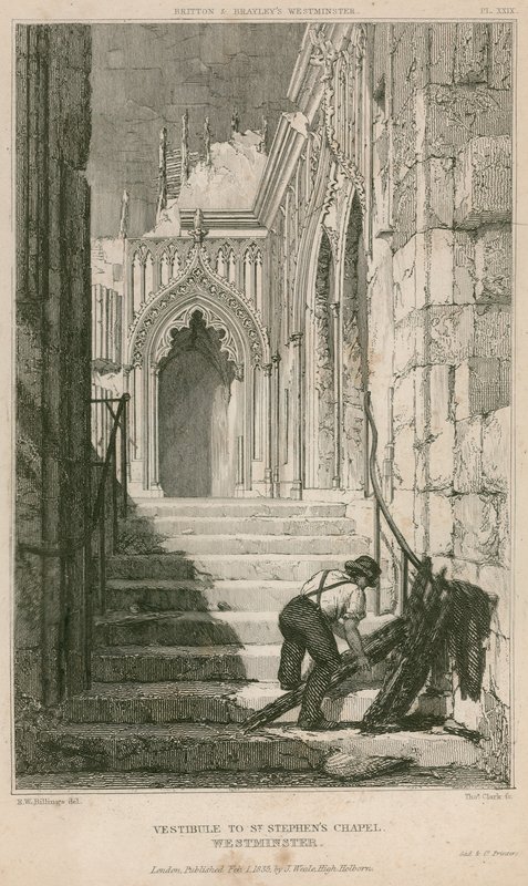 Vestíbulo a la Capilla de San Esteban, Palacio de Westminster de R. W. Billings