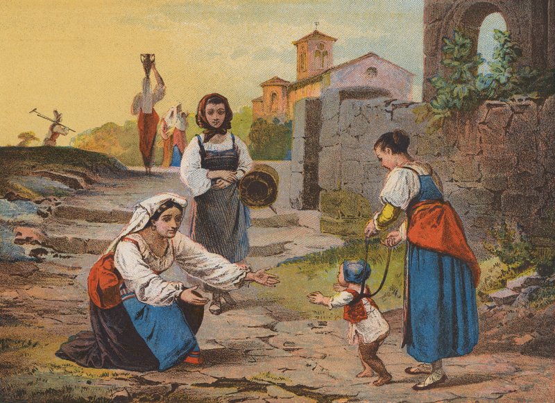 Regreso de los campos (litografía en color) de Raffaele (after) Casnedi