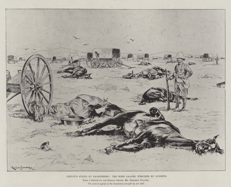 La resistencia de Cronje en Paardeberg, el campamento bóer, destruido por Lyddite de Ralph Cleaver