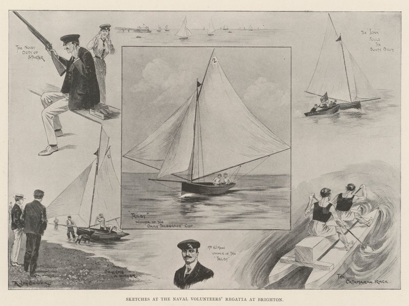 Bocetos en la regata de voluntarios navales en Brighton de Ralph Cleaver