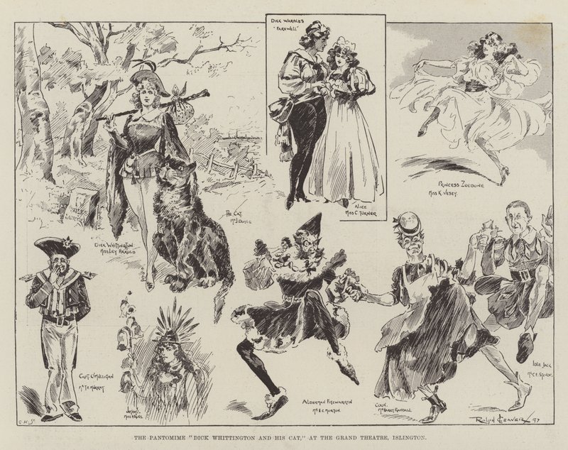 La Pantomima Dick Whittington y su Gato, en el Gran Teatro, Islington de Ralph Cleaver