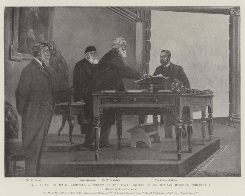 El Príncipe de Gales admitido como miembro de la Royal Society por Sir William Huggins, 6 de febrero de Ralph Cleaver