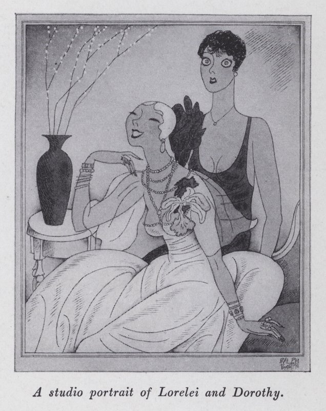 Ilustración para "But Gentlemen Marry Brunettes" de Anita Loos de Ralph Barton