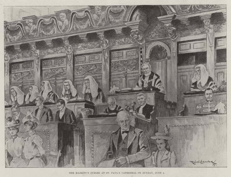 Los jueces de Su Majestad en la Catedral de San Pablo el domingo, 4 de junio de Ralph Cleaver