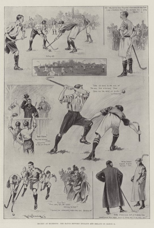 Hockey en Richmond, el Partido entre Inglaterra e Irlanda el 11 de marzo de Ralph Cleaver