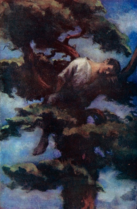 Ilustración para Robinson Crusoe de Daniel Defoe (litografía en color) de Ralph Noel Pocock