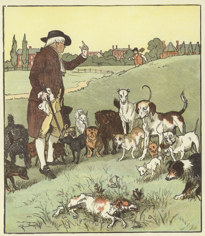 Una elegía sobre la muerte de un perro loco de Randolph Caldecott