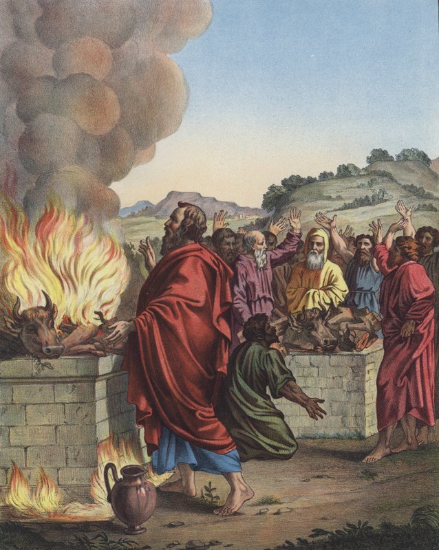 Elías y los sacrificios en los altares de Dios y de Baal de Raffaello Sanzio Raphael