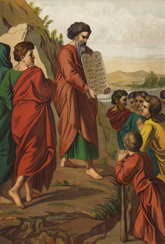 Moisés descendiendo del monte de Raffaello Sanzio Raphael