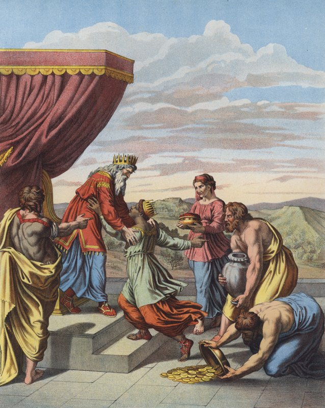 El Rey Salomón recibiendo a la Reina de Saba de after Raphael
