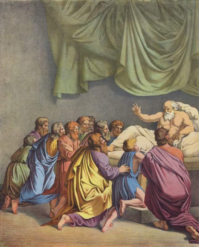 Jacob bendiciendo a sus hijos de after Raphael