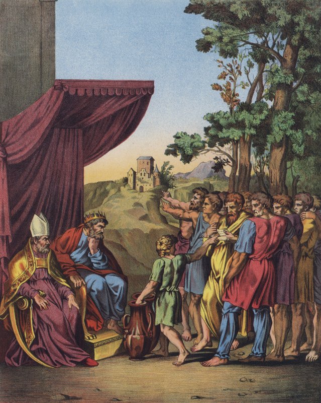 Josué presidiendo la asignación de las tierras de Canaán a las Tribus de Israel de after Raphael