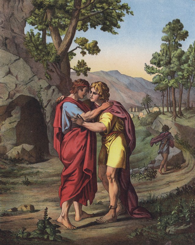 La última reunión de David y Jonatán de after Raphael