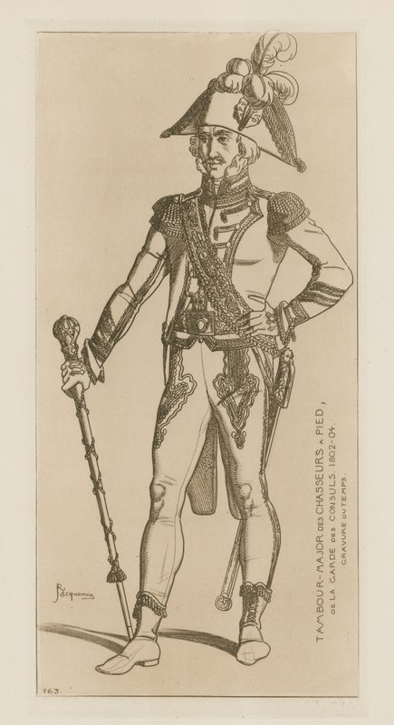 Tambor mayor de cazadores a pie de la guardia consular, 1802-04 de Raphael Jacquemin