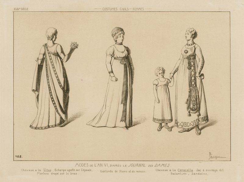 Modas del año 6, después de Le Journal des Dames de Raphael Jacquemin