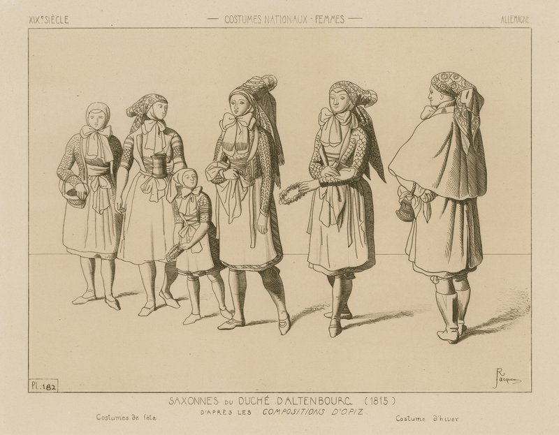 Trajes Nacionales Alemanes - Ducado de Sajonia-Altenburgo (1815) de Raphael Jacquemin