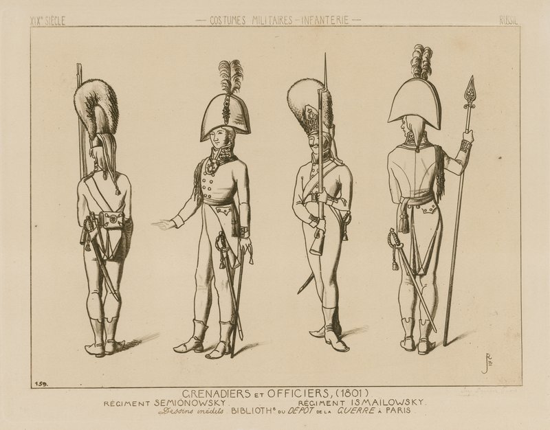 Granaderos y oficiales rusos, 1801 de Raphael Jacquemin