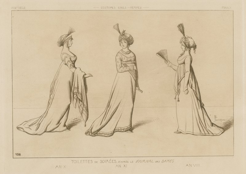 Toilettes de soirée, después de Le Journal des Dames de Raphael Jacquemin