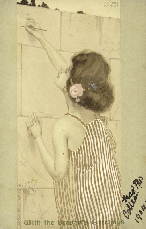 Niña escribiendo en una pared de Raphael Kirchner