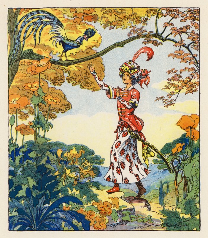 Les Mille et Une Nuits / Las mil y una noches (litografía en color) de Raymond de la Neziere